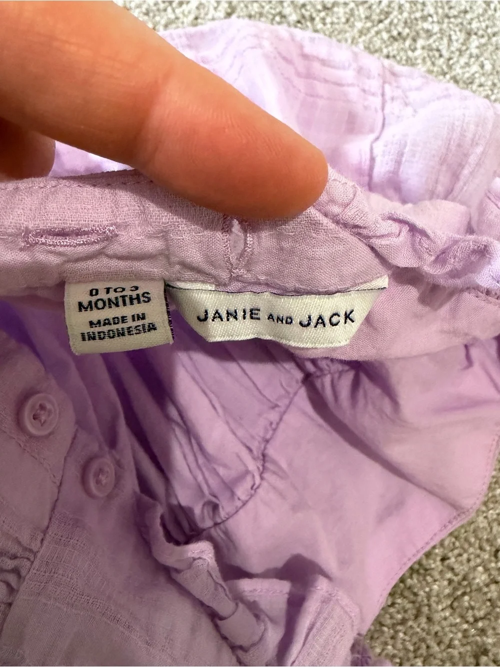 Janie & Jack Lilac 2 piece set size 0-3 mo